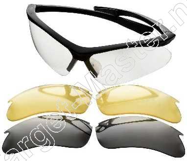 Champion Ballistic Shooting Glasses,  Zwart Montuur met 3 Glazen Set